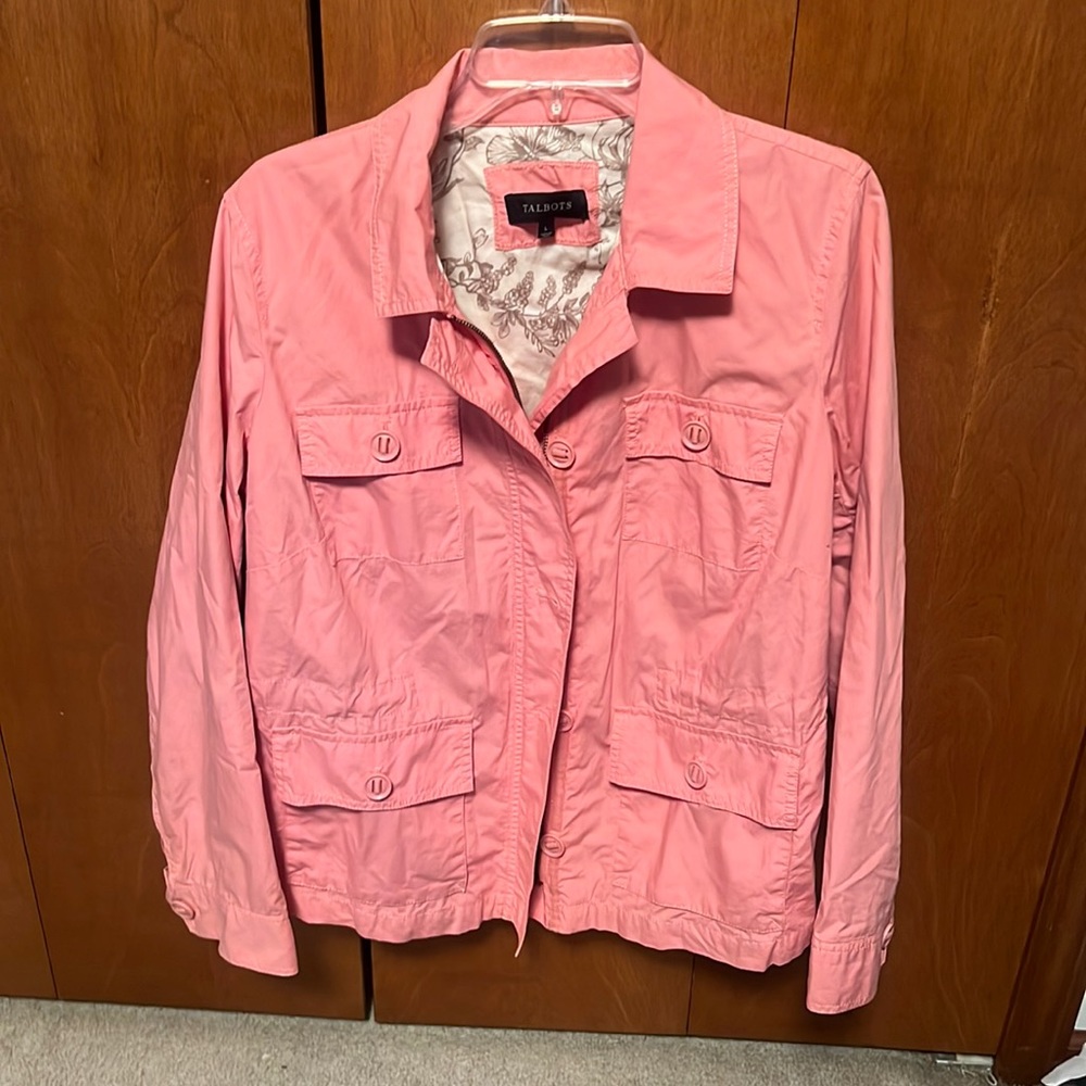 Very cute pink Talbots zip up jacket.